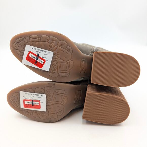 Korks Scarlet Western Block Heel Tall Boots Taupe Women's Size US7.5M EU38 - Picture 5 of 10